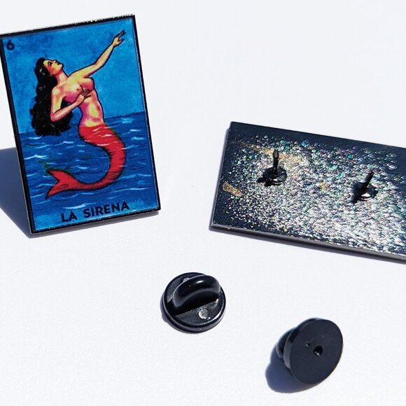La Sirena Pin Loteria Pin For Caps Clothing Enamel Badge Mexican Game Pin - Picture 2 of 5